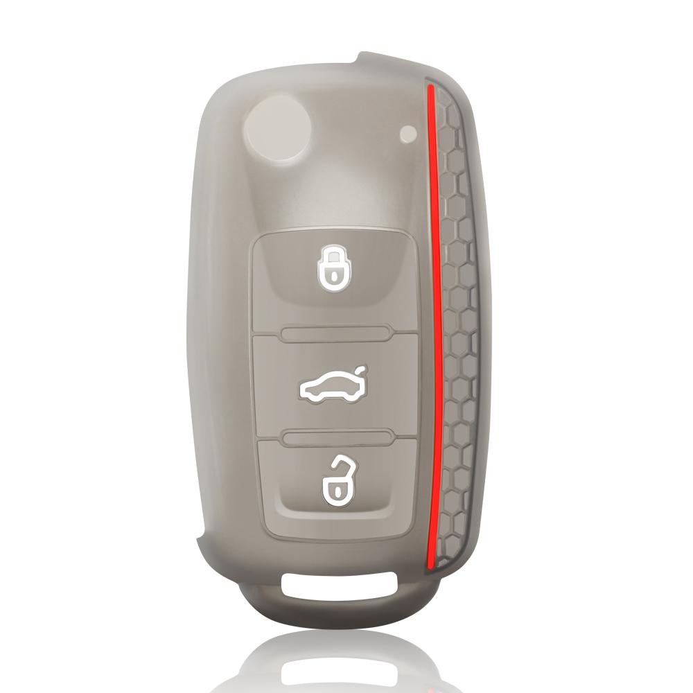 Силиконовый чехол для дистанционного ключа автомобиля для VW Volkswagen Touran Caravelle Polo Golf 6 Passat B5 для Skoda Fabia Octavia аксессуары
