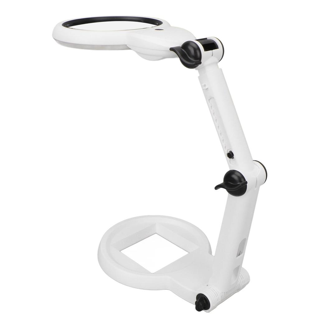 Настольная лупа 120 мм Регулируемая Твердость 5H Складная Паяльная лупа с 21 светодиодом для чтения Вышивки