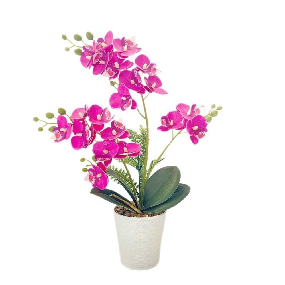 DIY Simulated Butterfly Orchid Multi-Bloom Plastic Fake Flower Artificial Faux Plants Home Decor