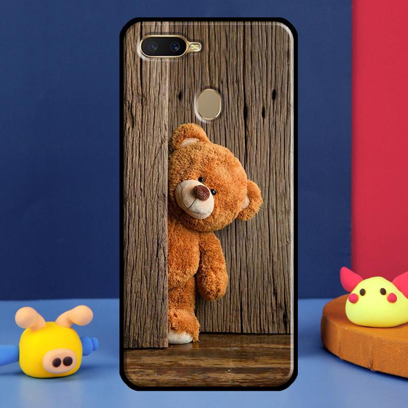 Милый чехол-мишка для Oppo A16 A76 A96 A58 A78 A98 A5 A9 A91 A15 A17 A77 A52 A72 A74 A94 A54S A57S