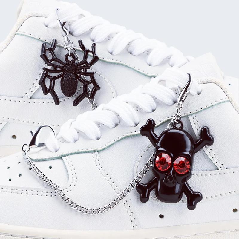 1 шт. Роскошная бриллиантовая цепочка для обуви в виде сердца, звезды, жемчуга, панк, оригинальная, съемная, с шипами, пентаграмма, аксессуары для обуви, ювелирные изделия, подвеска