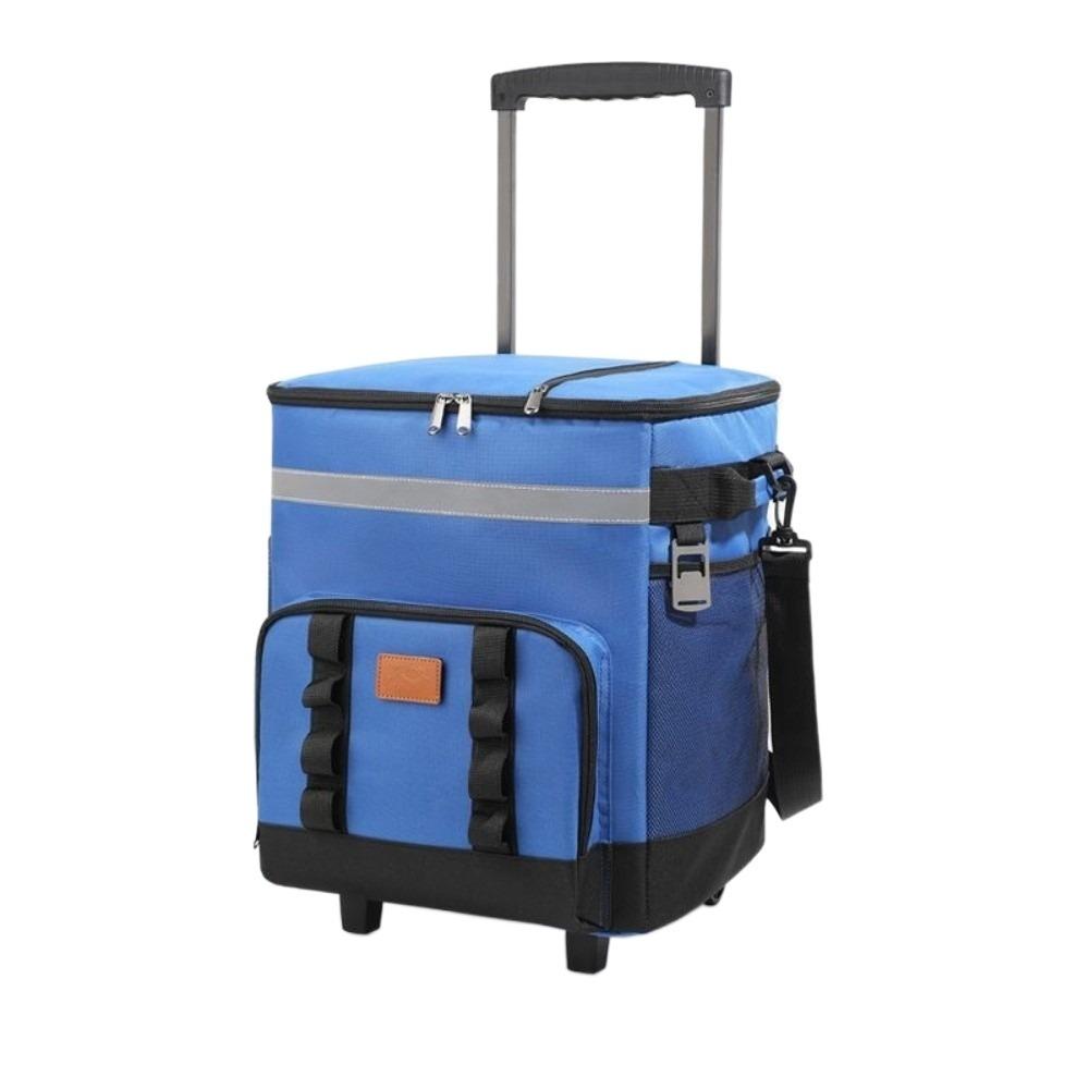 Большая Вместимость Изотермическая Сумка-Холодильник на Колесах Изоляционная Сумка Портативный Пикниковый Ящик-Тележка Сумка для Льда