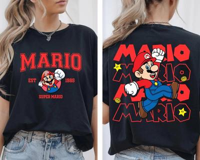 Футболка из серии Super Mario для мужчин и женщин, новая, летняя, хлопковая, стиль Y2K, модная, повседневная, оверсайз, с коротким рукавом, одежда для стритвира