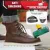 Высокие мужские защитные туфли, рабочие кроссовки с защитой от проколов, водонепроницаемые туфли со стальным носком, защитные ботинки, неразрушаемая нескользящая обувь