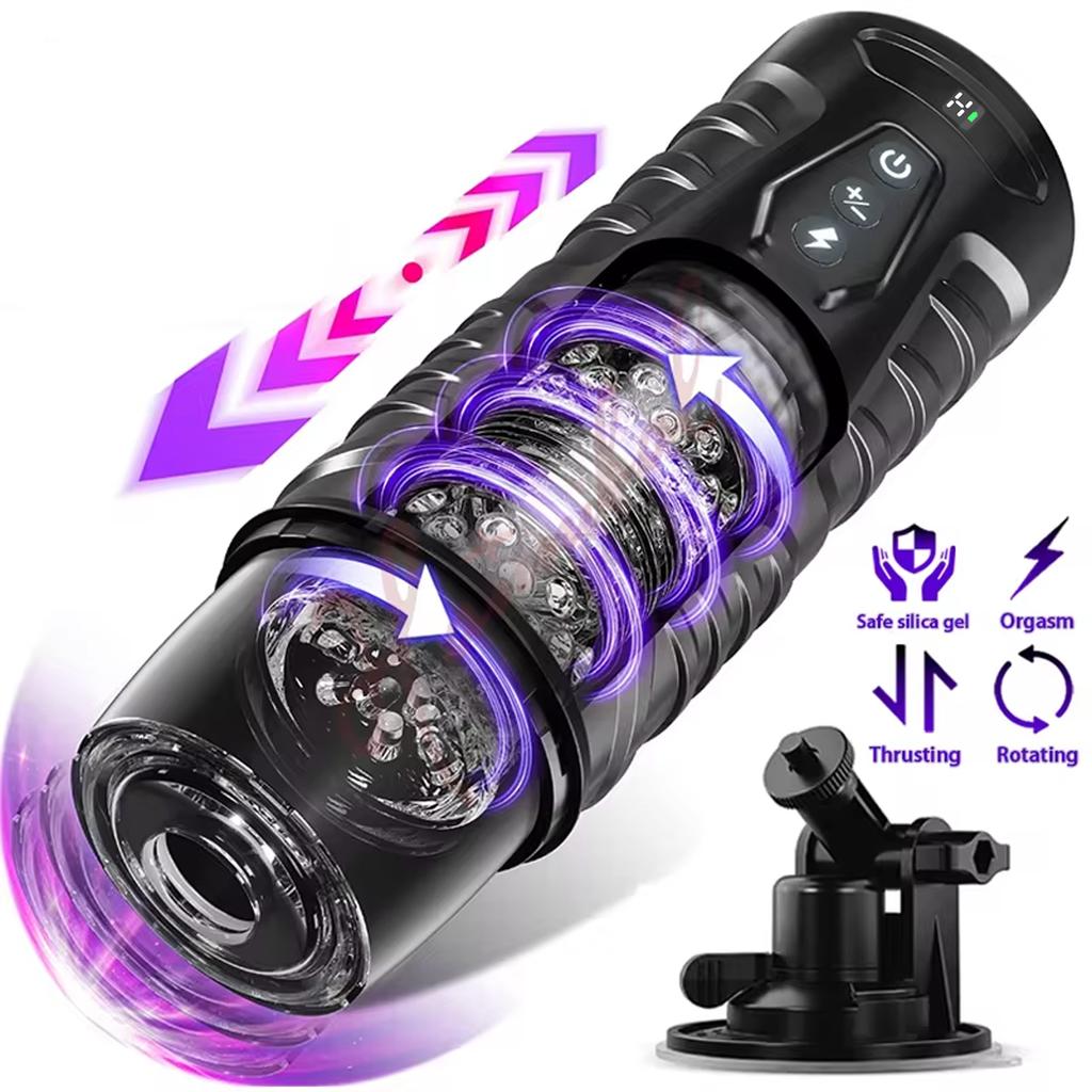 Telescopic Rotation Male Masturbator Vagina Masturbation Blowjob Automatic Male Mastubator Cup Adults Piston Sex Toys for Men