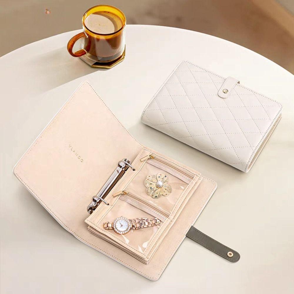 Однотонные портативные шкатулки для драгоценностей из бархата, органайзер для хранения ювелирных изделий, дорожная книга