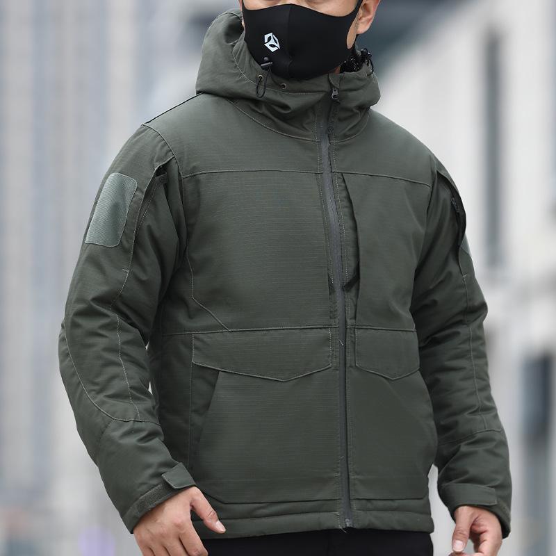 Angken Men's Red Flame Camouflage Heat-Reflective Winter Tactical Jacket