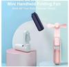 Portable Fan 2000mAh USB Rechargeable 3 Speed Mini Handheld Foldable Fan Hand Held Small Pocket Travel Fan with Handy Power Bank