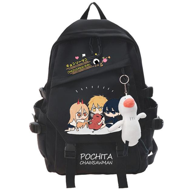 Student Schoolbag, Large-Capacity Business Computer Bag, Animation Cartoon, Chainsaw Man, Peripheral Backpack.