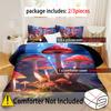 Colorful Mushroom Pattern Print Quilt cover Fantasy Mushroom Forest Theme Bedding Set Home Textiles Soft Duvet Cover Pillowcases