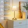 Lot de 2 lampes de table LED Nettlife à intensité variable, design en tissu doré