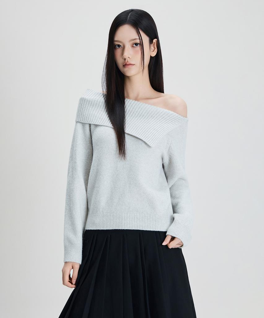 MIXXO Wide Neck Off-Shoulder Pullover Re Kag17Qs_Miwkag31Qs