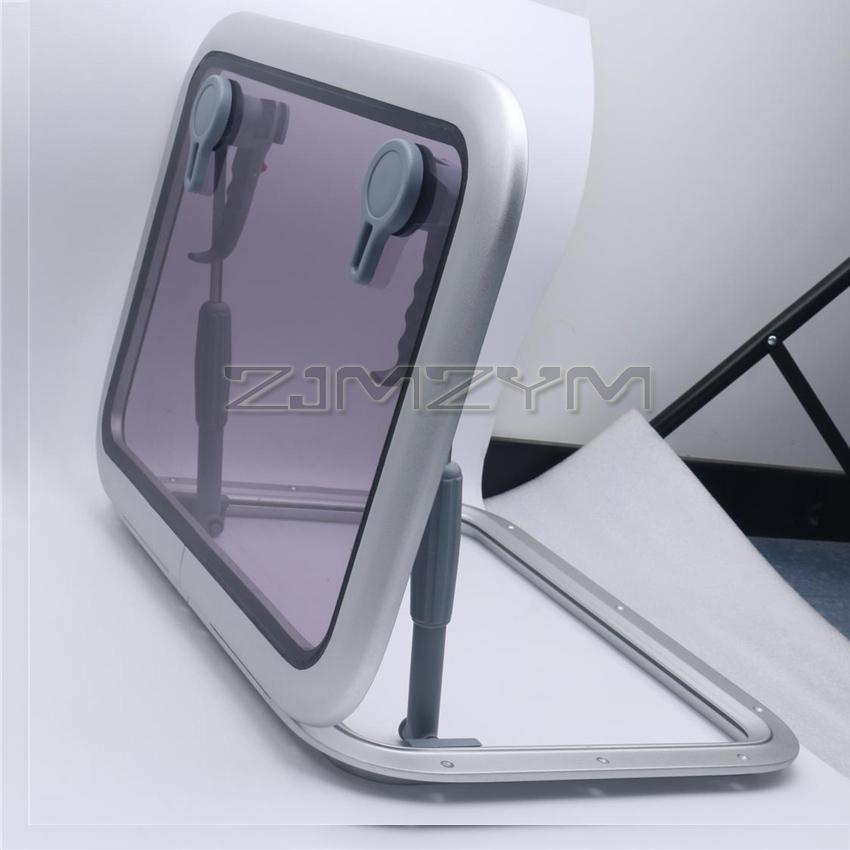 347 X 202mm Rectangular Aluminum Alloy Porthole Marine Porthole Yacht Marine RV Skylight Decorative Window Glass Window