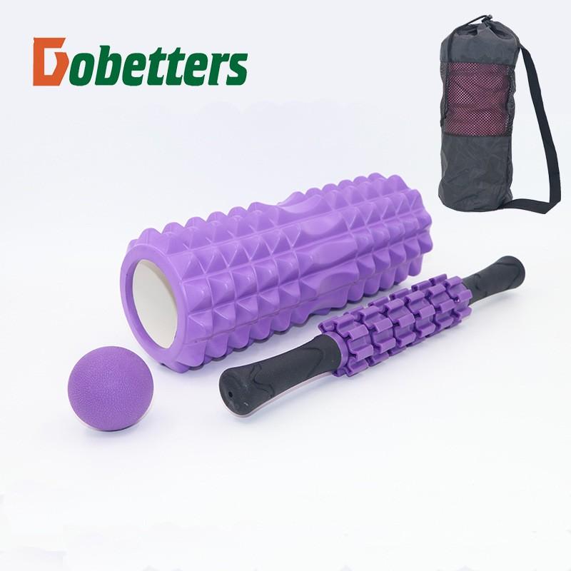 33cm Yoga Foam Roller With Moon Shape Wolf Tooth Massage Stick Set Myofascial Release Pilates