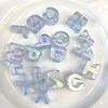 Transparent Acrylic UV Matte-nish Planet Bead Large-hole 26-letter Alphabet Beads DIY Handmade Loose Beads Phone Charm