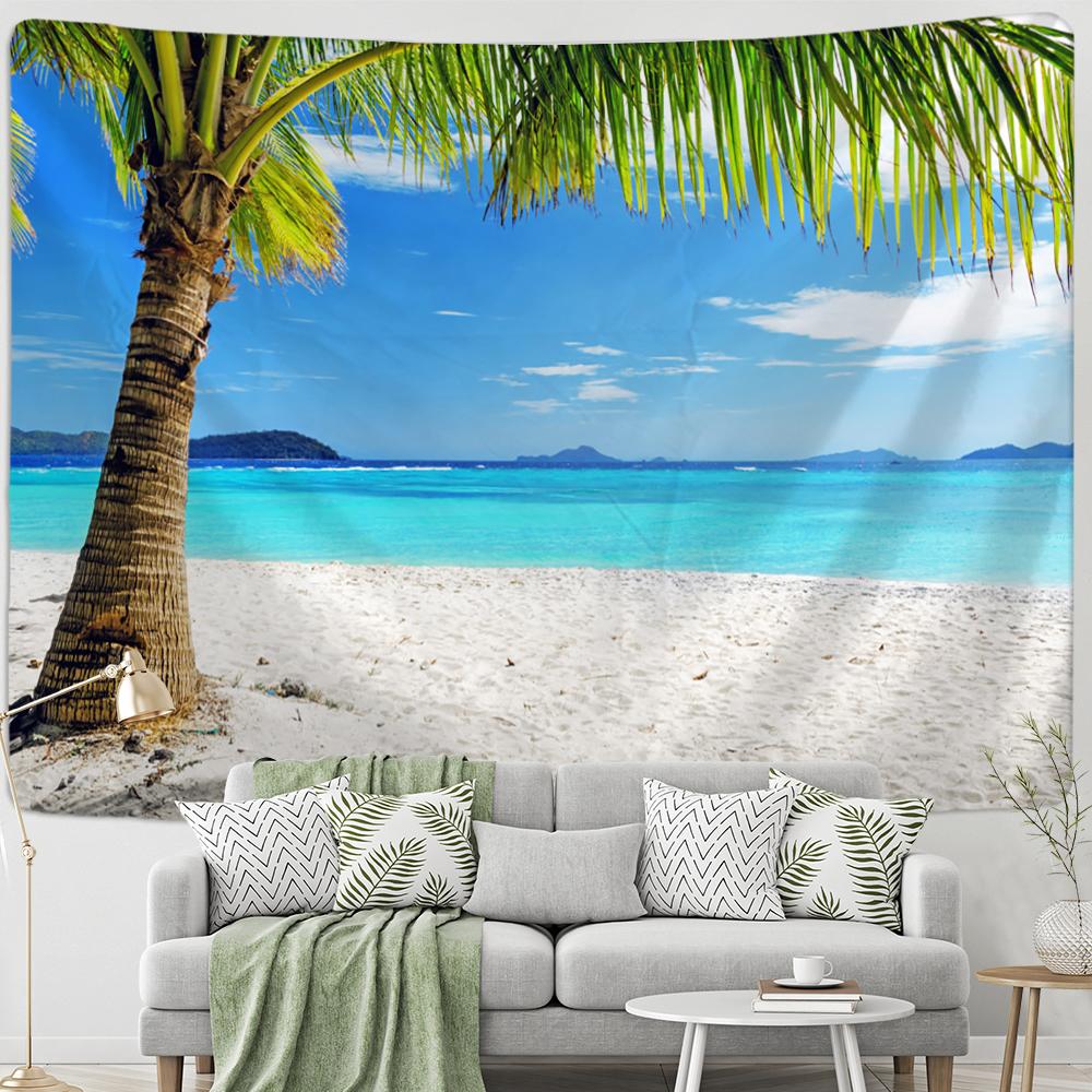 Окно Вид на Лес Гобелен Настенное Полиэстеровое Одеяло Психоделический Хиппи Бохо Стиль Декор Гостиной