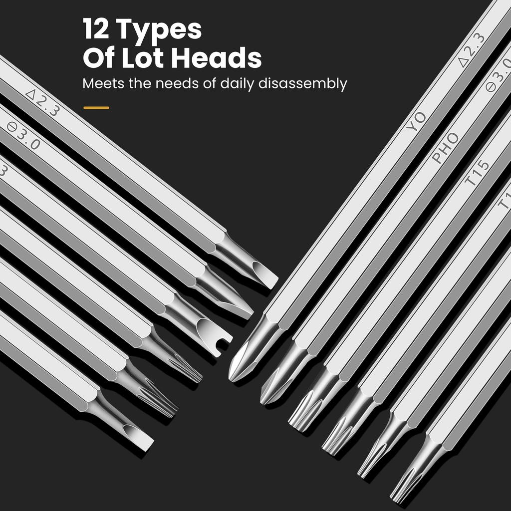 14 in 1 Precision Screwdriver Set with Magnetizer Magnetic Phillips Torx Screw Driver Bits Manual Repair Tools for iPhone PC DIY