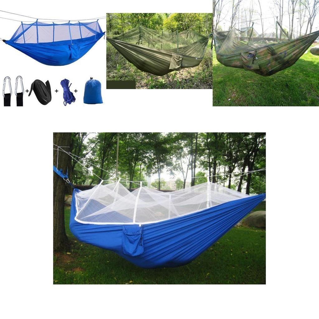 Spacious Double Person Hanging Hammock Bed With Anti-mosquito Net For Camping