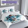 Messi Soccer Player Art Personalized Name Bedding Set,Soft Touch Bed Linen for Kids Bedroom Decor,Perfect Holiday Gift,Machine Washable Duvet Cover wi