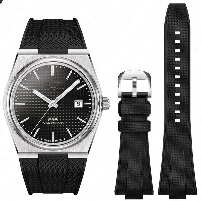 Для Tissot PRX T137.407/T137.410 Силиконовый ремешок с быстрой заменой Super Player 40 мм Мужской Выпуклый Резиновый Ремешок Браслет для Часов 12 мм