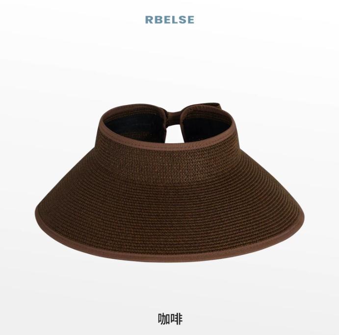 Summer Roll up Straw Hat Wide Brim Sun Visor Cap Beach Hat for Women