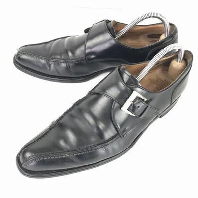 Туфли монки из натуральной кожи Goodyear Welt, деловые, размер 25,5 см, черные(ИСПОЛЬЗОВАЛ)