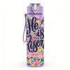 1PC He Is Risen Floral Script 750ml Color Plastic Sports Water Bottle Leakproof Flip Straw Lid Suitable for Sports Office Home Use