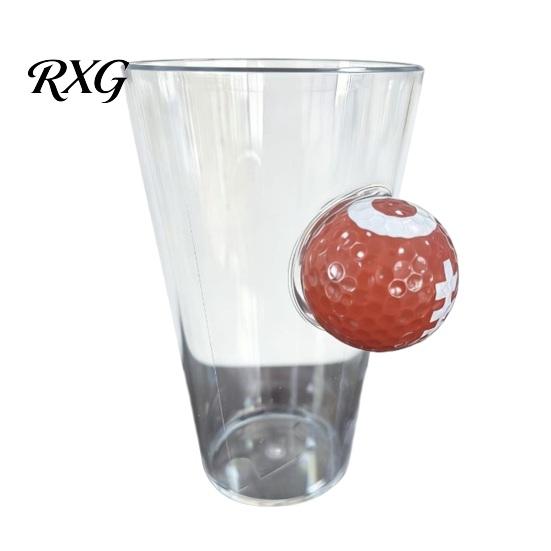 Versatile Home Drinkware Wine Glass, Golf/Football/Tennis/Rugby/Baseball/Billiards/Basketball Shape, Creative Transparent Stadium Cup for Sports Fans