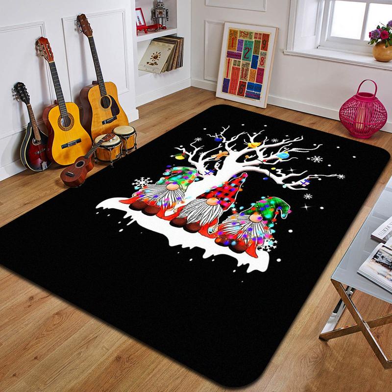 C-Christmas Dwarf Print Carpet Door Mat Living Room Bedroom Non-slip Carpet Home Decoration Floor Mat New Year Gift
