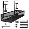 YFFSFDC Cable Tray, Under-Desk Storage, 40cm Wide, Steel Construction, Dual-Direction Installation, No Drilling Required, Black
