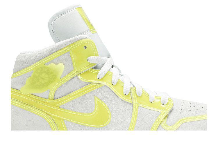 Женские кроссовки Nike Jordan 1 Mid Opti Yellow (Женский) Слоновая кость/Оптический желто-белый