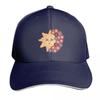 Sun With Flowers Baseball Cap Cotton Twill Breathable Contrast Two Tone Brim Snapback Flat Bill
