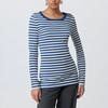 Women's Casual Long Sleeve Round Neck Striped Loose Fit T-Shirt