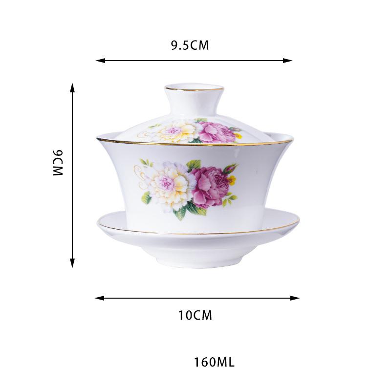 Chinese Kungfu Gai Wan Teaset China Glass Tea Sets Dehua Gaiwan Tea Porcelain Teapot Tea Set for Travel Beautiful Easy Kettle