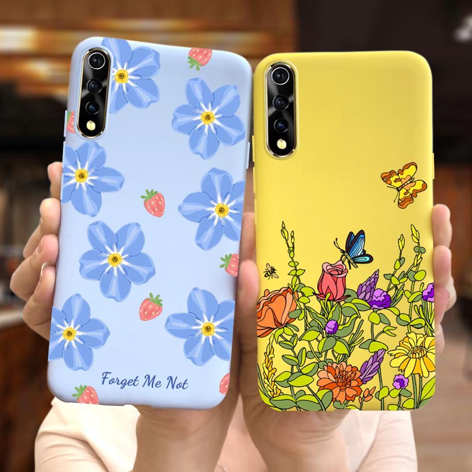 Чехол для vivo 1907 6.38" Цветочная задняя крышка Для vivo S1 Силиконовый Мягкий ТПУ Модный Чехол для Телефона Для Vivo1907 Милый Парный Fundas