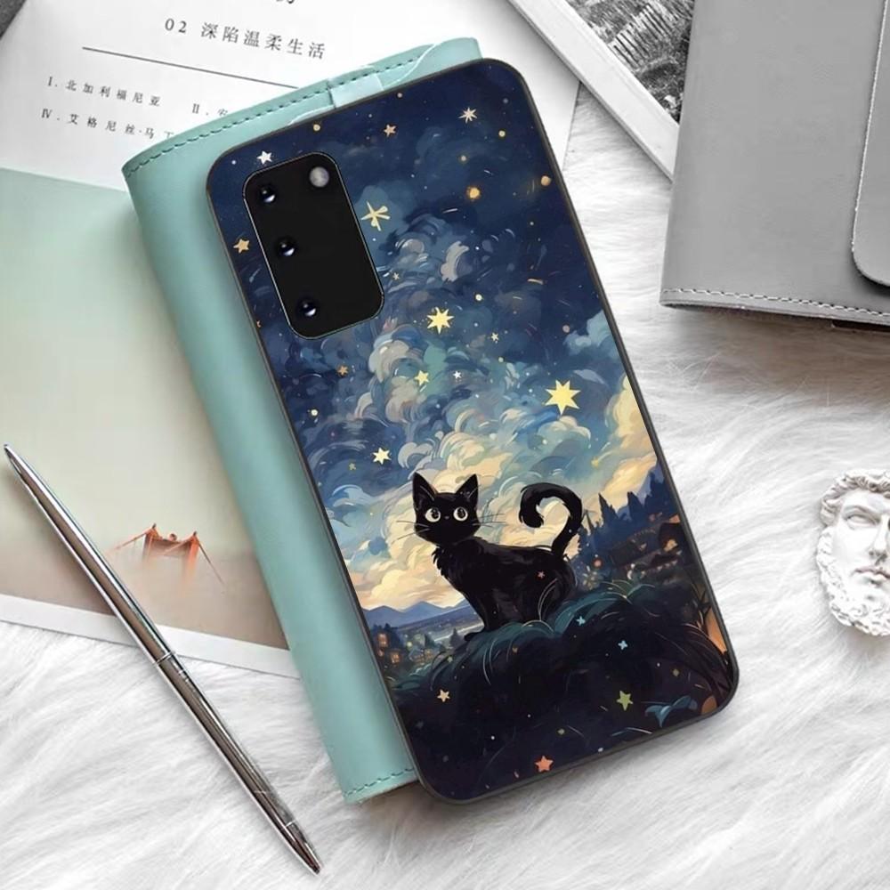 Чехол для телефона «Звездное небо с котом» для Samsung S 9 10 20 21 22 23 30 23 24 Plus Lite Ultra FE S10lite Fundas