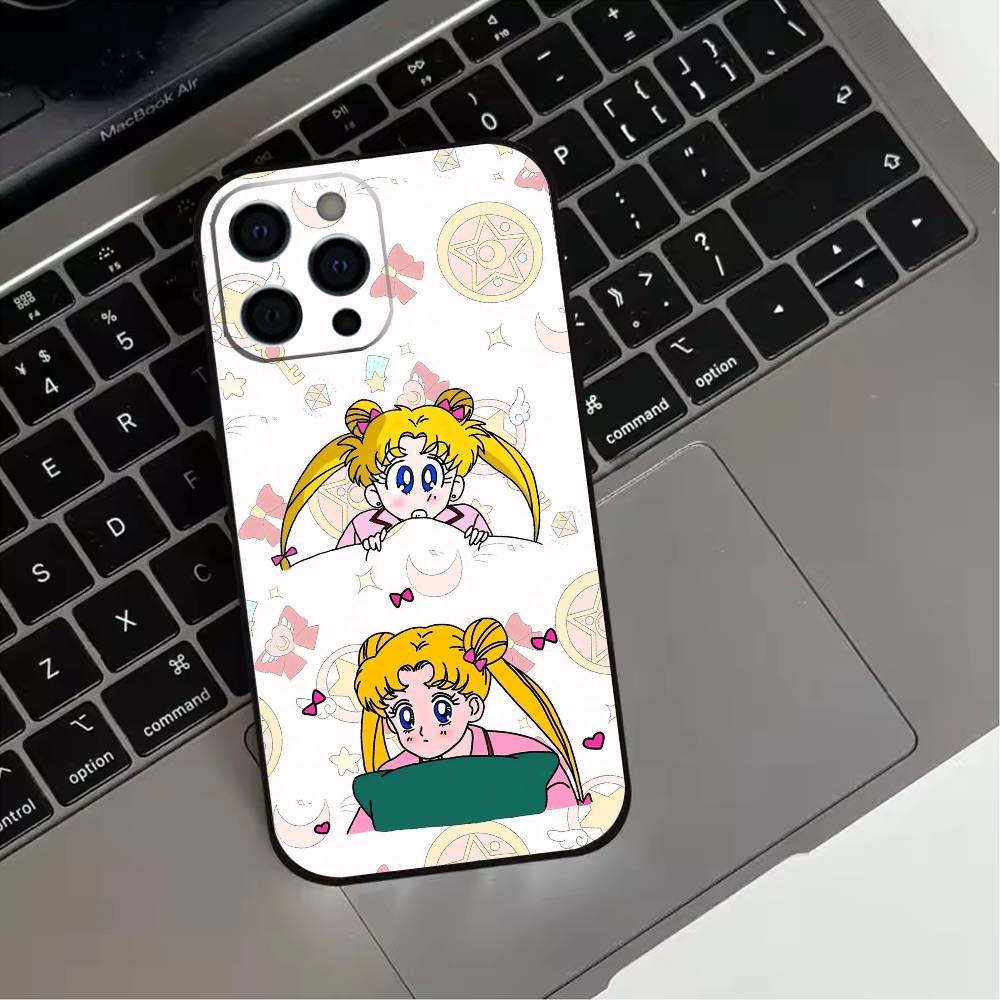Чехол для телефона S-Sailor Moon Anime для iPhone 17,16,15,14,13,12,11 Plus,Pro Max,XS,Мягкий силиконовый черный чехол