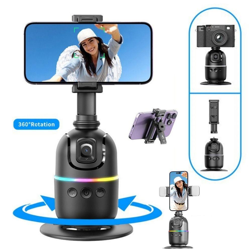 Держатель для телефона с автоматическим отслеживанием лиц и стабилизатором камеры с заполняющим светом. Короткое видео.