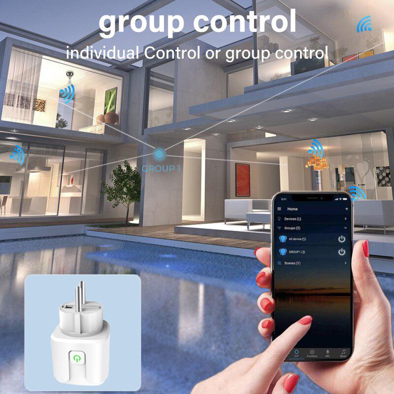 20a Zigbee Wi-Fi умная розетка Tuya Smart Life Timing EU вилка с монитором мощности Беспроводная розетка работает с Alexa Google Home Alice