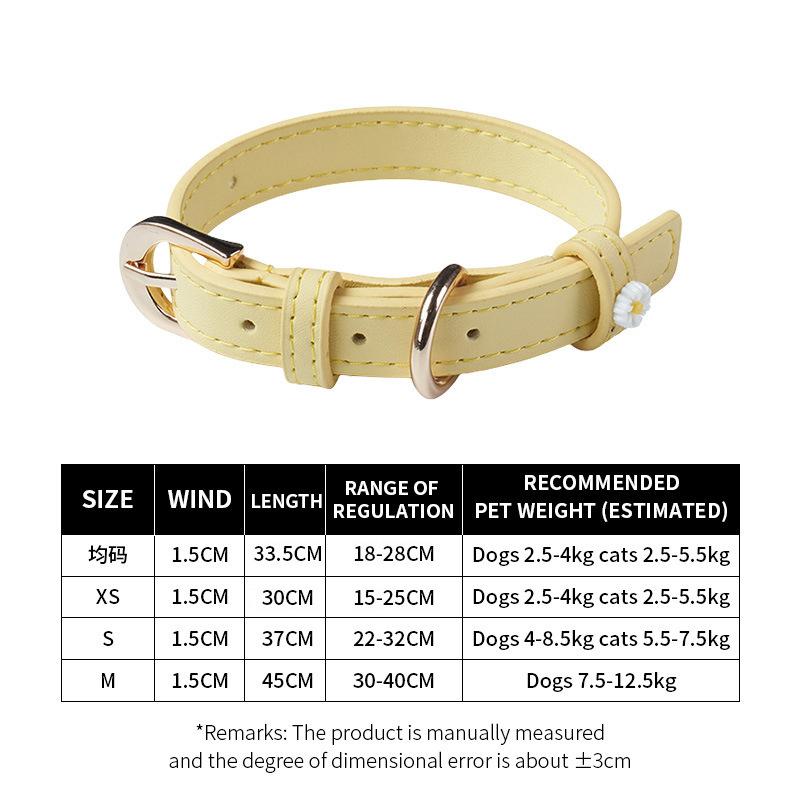 Strictly select the new microfiber leather small daisy cat jewelry collar ultra-light noble pet supplies collar choice