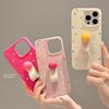 Japanese and Korean Ins Ribbon Ball Ring Buckle Suitable for IPhone16promax Apple 14 Phone Case 13/15
