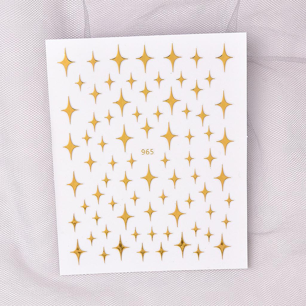 Sparkle Star Paper Nails Stickers Water Transfer Nail Decal for Nail Art Starter Beginners
