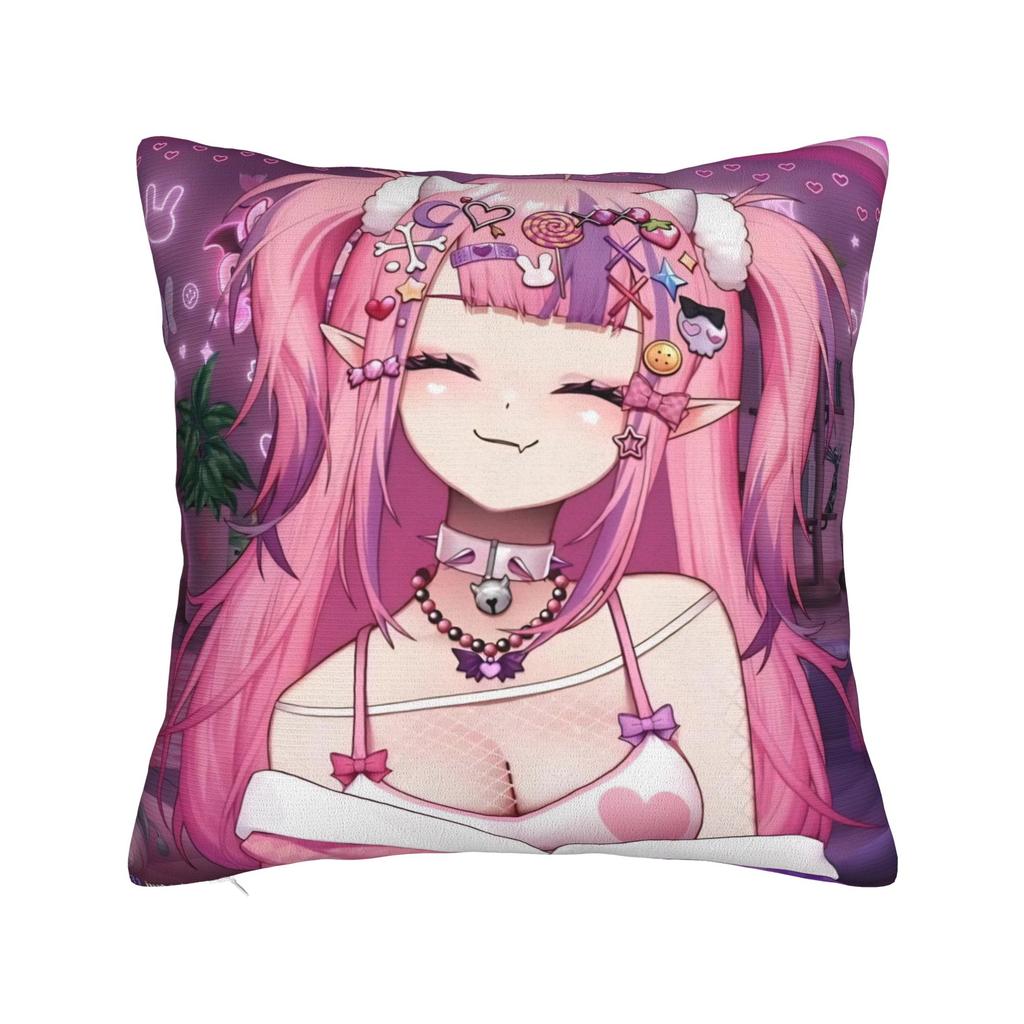 Чехол на подушку Ironmouse Неоновое Сердце с Дьяволом Квадратный Милая Vtuber Девушка Декор Подушки Чехол для Дома 45X45См