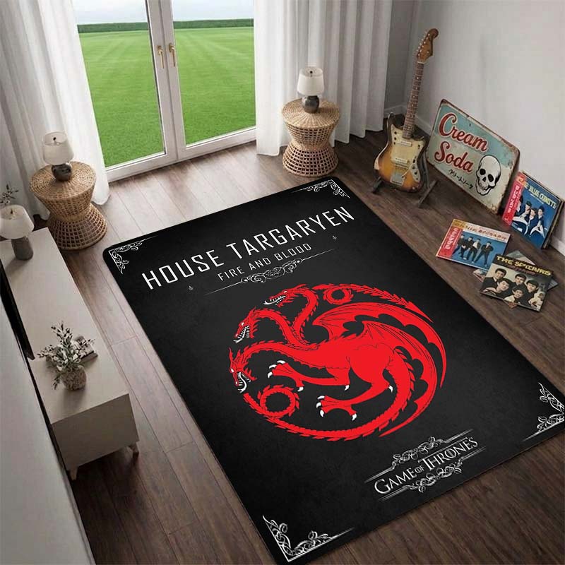 House Targaryen,the Dragon Queen,*Game of Thrones* Rug,Living Room Rug,Floor Mat for Computer Chair, Doormat, Bedside Carpet
