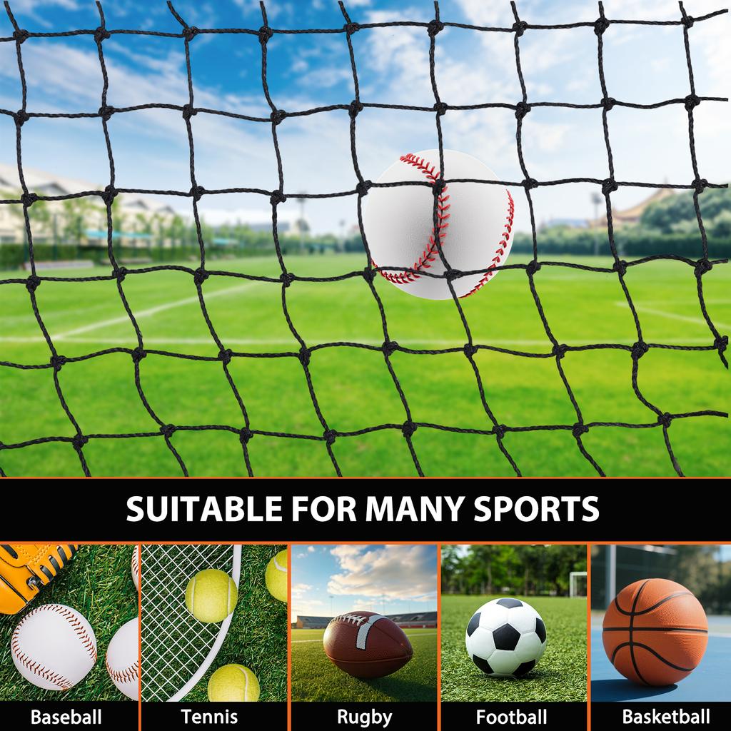 Baseball Softball Backstop Nets 10x10x35 FT /12x12x55 FT Sports Netting Barrier Portable Net Only No Frame Included for Backyard