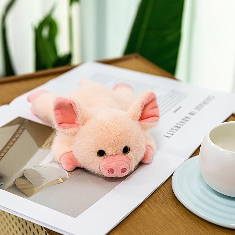 Плюшевая игрушка-поросенок из мультфильма с мягким коротким ворсом для подарка детям и украшения сумки