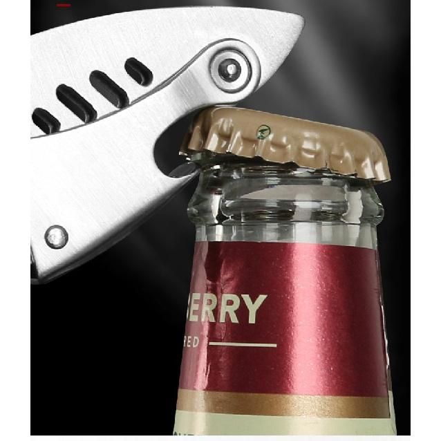 Shark Wine Bottle Opener Corkscrew Made of Red Pear Wood Handle 3-in-1 Bottle Box Cutter in Velvet Bag for Beer and Wine 6