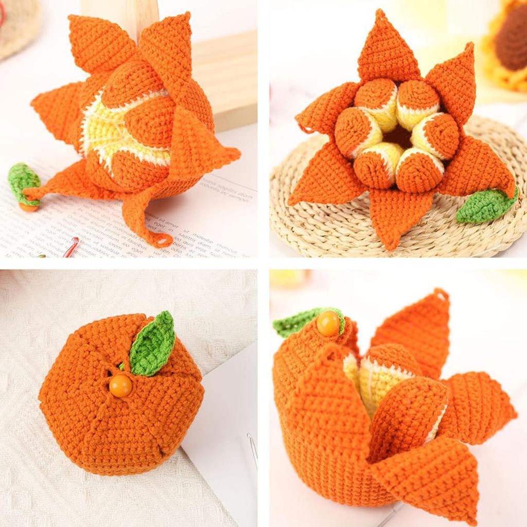 Crochet Set Funny Handmade Knitting Accessories Fruit Yarn Craft Beginner Crochet Set For Kids Women Boys Girls Mom Handicraft