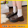 Internet Celebrities Popular Thick-soled Heightening Small Leather Shoes Women's Fashion British Style Single Shoes Loafers Women's 2025 Spring a