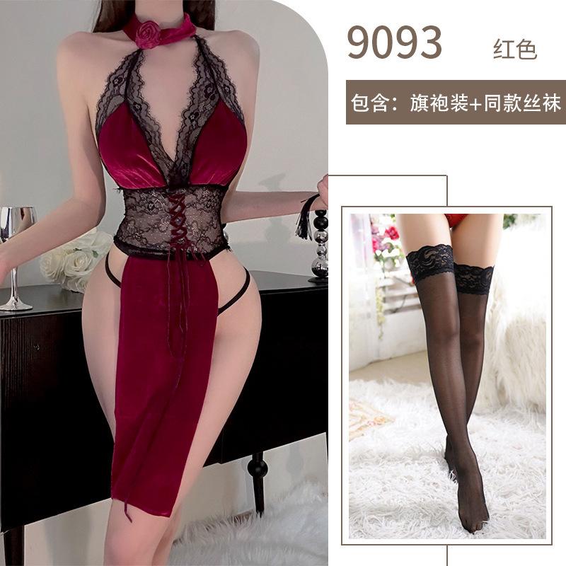 Sex underwear bare chest lace sexy underwear night show neck cheongsam exotic uniform